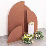 Set of 4 Matte Terracotta (Rust) Spandex Half Moon Chiara Backdrop Stand Covers