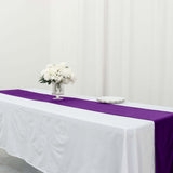 12inch x 108inch Purple Premium Sheen Finish Velvet Table Runner, Reusable Runner