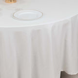 108" White Round 100% Cotton Linen Tablecloth Washable