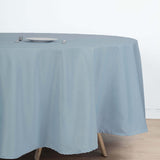 108" Dusty Blue Polyester Round Tablecloth