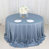 132inch Dusty Blue Premium Scuba Wrinkle Free Round Tablecloth, Scuba Polyester Tablecloth