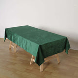 60"x102" Hunter Emerald Green Premium Velvet Rectangle Tablecloth, Reusable Linen