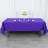 60"x102" Purple Premium Polyester Rectangular Tablecloth - 220GSM