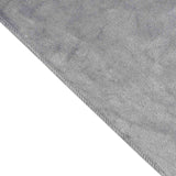 120inch Silver Seamless Premium Velvet Round Tablecloth, Reusable Linen