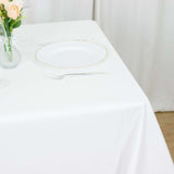 90"x90" White Premium Polyester Square Tablecloth - 220GSM