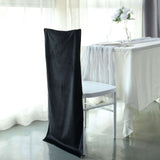 Black Buttery Soft Velvet Chiavari Chair Back Slipcover, Solid Back Chair Cover Cap
