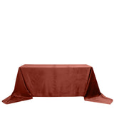 Terracotta (Rust) Seamless Premium Velvet Rectangle Tablecloth, Reusable Linen - 90x156inch