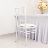 5 Pack Ivory Stretch Chiavari Chair Cushion Covers, Spandex Fitted Dining Chair Seat Pad