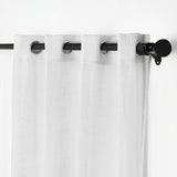 2 Pack | Handmade White Faux Linen Curtains 52x96inch Curtain Panels With Chrome Grommets