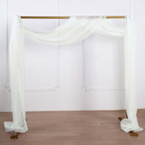 18ft | Ivory Wedding Arch Drapery Fabric Window Scarf Valance, Sheer Organza Linen