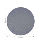 6 Pack | Charcoal Gray Sparkle Placemats, Non Slip Decorative Round Glitter Table Mat