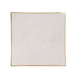 10 Pack | 10inch Clear / Gold Concave Modern Square Plastic Dinner Disposable Party Plates#whtbkgd