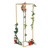 48inch Matte Gold Wedding Flower Stand - Metal Vase Column Stand - Geometric Centerpiece Vase