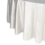 120inch Ivory Seamless Premium Velvet Round Tablecloth, Reusable Linen
