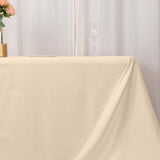 90x156inch Beige Seamless Premium Polyester Rectangular Tablecloth - 220GSM