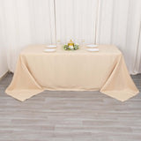 90x132inch Beige Seamless Premium Polyester Rectangular Tablecloth - 200GSM