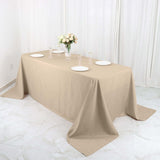 90x132inch Nude Polyester Rectangular Tablecloth