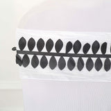 50ft | 4inch Black Leaf Petal Taffeta Ribbon Sash, Artificial DIY Fabric Garlands