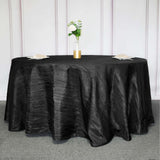 120inch Black Accordion Crinkle Taffeta Round Tablecloth