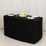 Black Fitted Polyester Rectangle Tablecloth 4ft for Special Size 48x24x30inch Tables