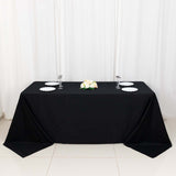 90"x132" Black Rectangle Chambury Casa 100% Cotton Tablecloth