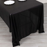 60x126inch Black Shimmer Sequin Dots Polyester Tablecloth, Wrinkle Free Sparkle Glitter