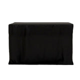 Black Fitted Polyester Rectangular Tablecloth 4ft for 48x24x42inch Tables#whtbkgd