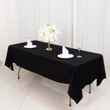 60"x102" Black Rectangle 100% Cotton Linen Tablecloth