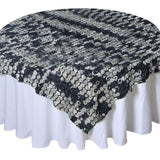 72"x72" Triple-Tone Mini-Rosettes Table Overlays - Black Umbre