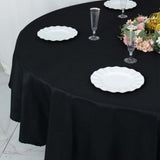 90" Black Premium Polyester Round Tablecloth - 220GSM