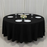 108" Black Cotton Blend Round Tablecloth