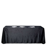 90inch x 156inch Black Seamless Premium Velvet Rectangle Tablecloth, Reusable Linen