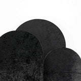 Set of 3 Black Crushed Velvet Chiara Backdrop Stand Covers For Round Top Wedding Arches