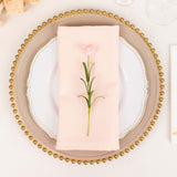 5 Pack Blush Premium Polyester Cloth Napkins, Seamless Linen Dinner Napkins