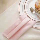 5 Pack | Blush Premium Sheen Finish Velvet Cloth Dinner Napkins