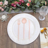 50 Pack | Blush Pink Premium Plastic Silverware Set