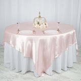 90"x90" Blush Satin Square Table Overlay