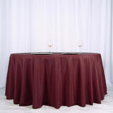 120" Burgundy Polyester Round Tablecloth