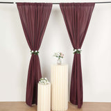 2 Pack Burgundy Polyester Event Curtain Drapes, 10ftx8ft Backdrop Event Panels With Rod Pockets