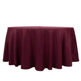 120inch Burgundy 200 GSM Seamless Premium Polyester Round Tablecloth