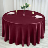 120 inches Burgundy Satin Round Tablecloth