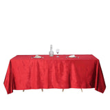 90x132inch Burgundy Seamless Premium Velvet Rectangle Tablecloth, Reusable Linen