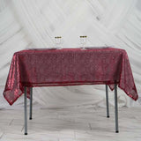 60x60inches Burgundy Duchess Sequin Square Overlay