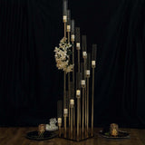 57inch Gold 12 Arm Cluster Taper Candle Holder With Clear Glass Shades, Large Candle Arrangement