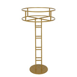 46inch Tall Gold Metal Grand Halo Top Flower Display Stand Pedestal, Large Open Frame