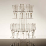 Acrylic Champagne Glasses Flutes Display Stand, Wine Glass Rack Tower