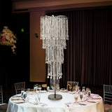 4ft Table Centerpiece in Crystal Beaded Waterfall Chandelier Style