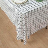 5 Pack Black White Grid Rectangle Plastic Table Covers Checkered PVC Waterproof