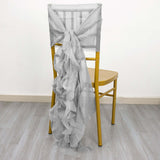 Chiffon Silver Curly Willow Chair Sashes 