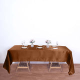 60"x126" Cinnamon Brown Smooth Satin Rectangular Tablecloth